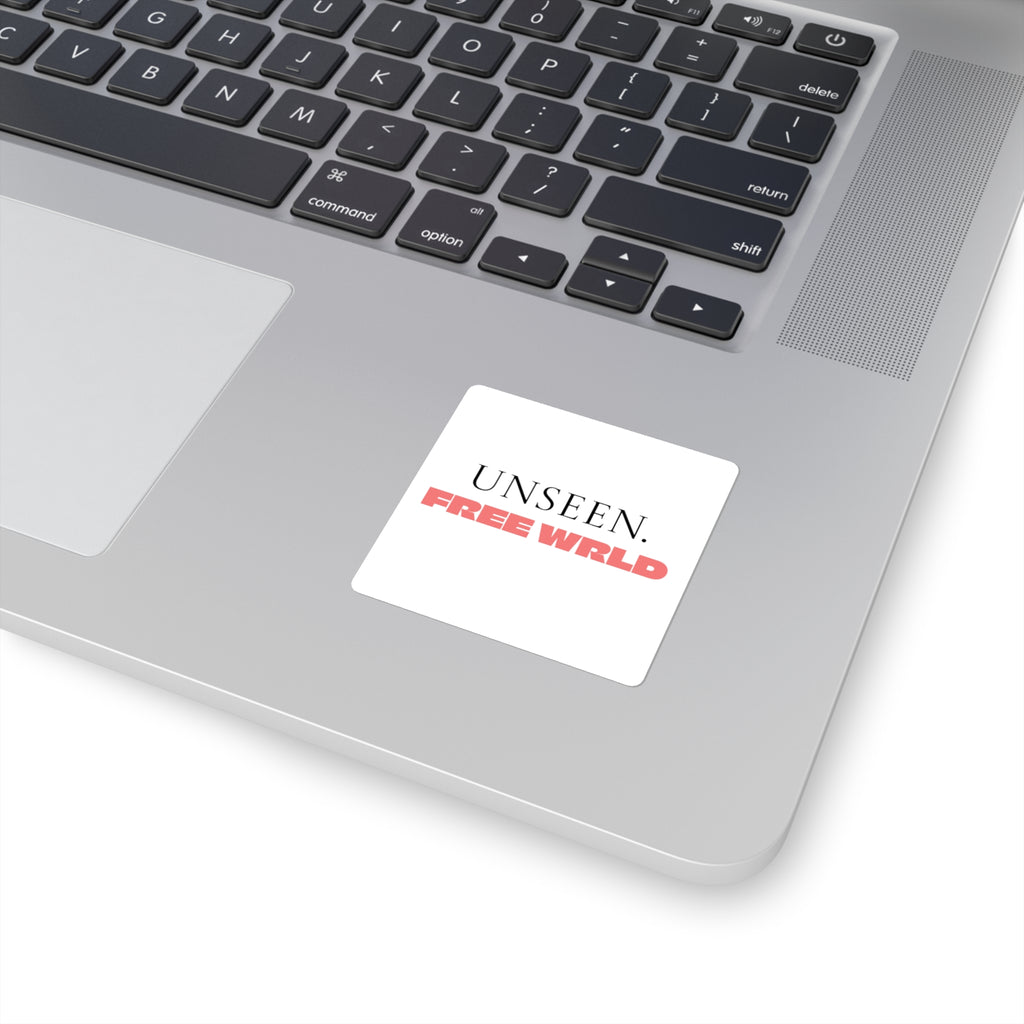 UNSEEN. FREE WRLD Square Sticker
